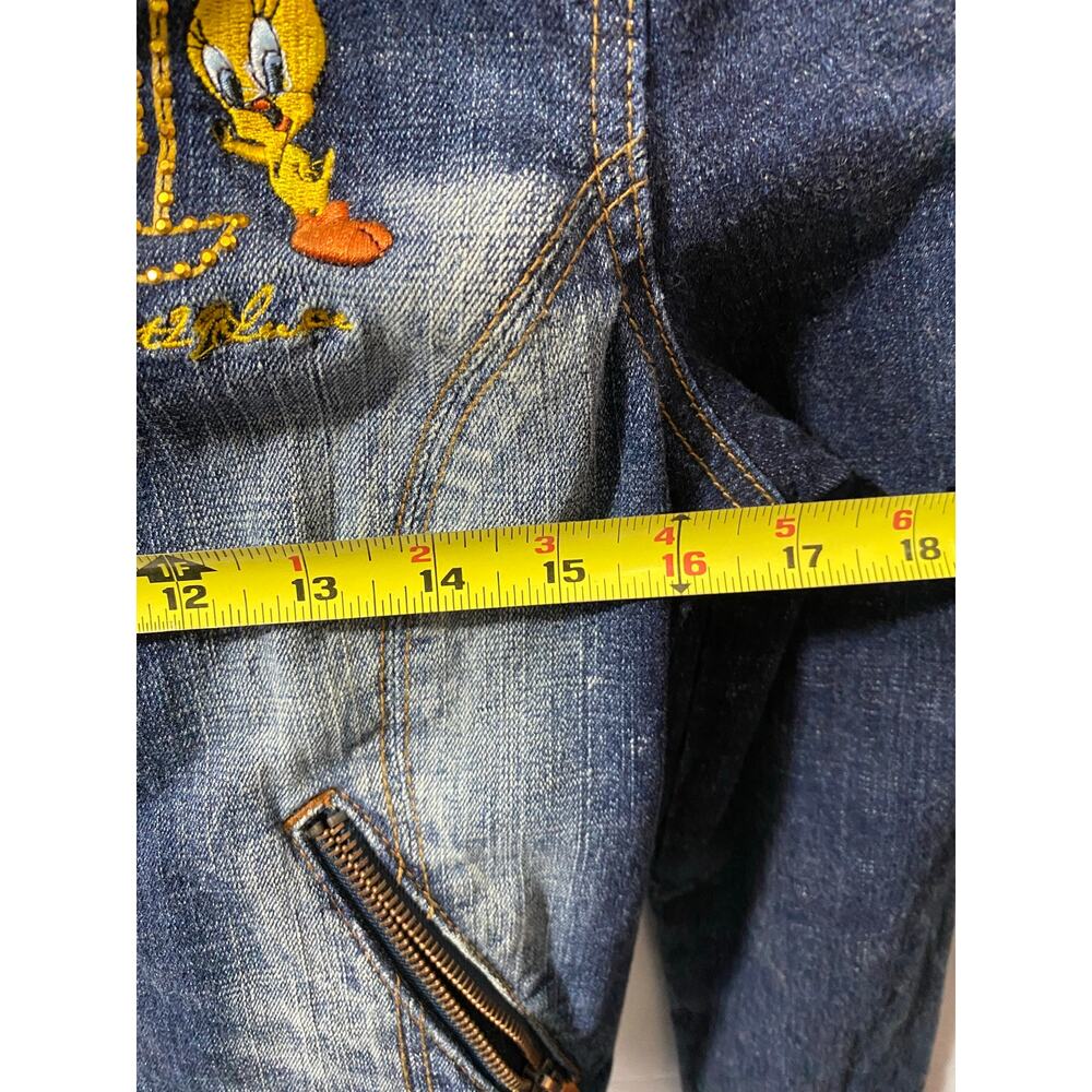 VTG Y2K LOONEY TUNES Tweety Bird Denim Jacket — Warner Bros Medium - Picture 4 of 13